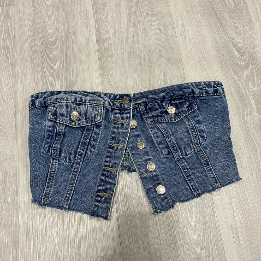denim tube top